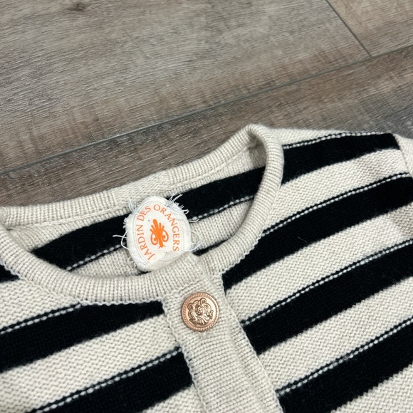 Striped Black and Cream Cardigan - Picture 6 of 9